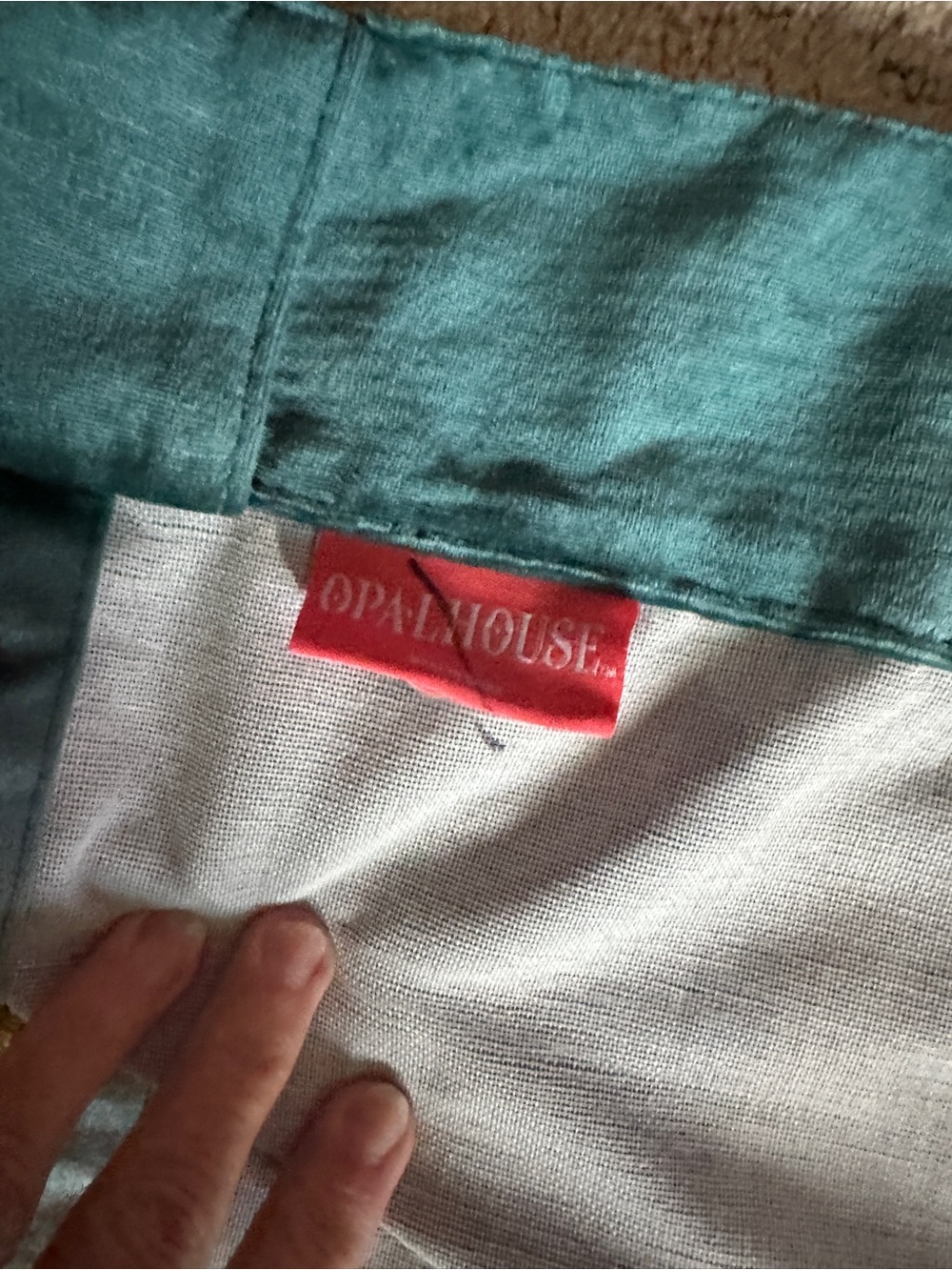 Opalhouse Teal velvet Fabric with lime/green color Label Accent - Picture 7 of 8
